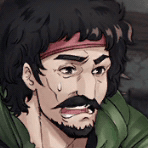 逃げる男